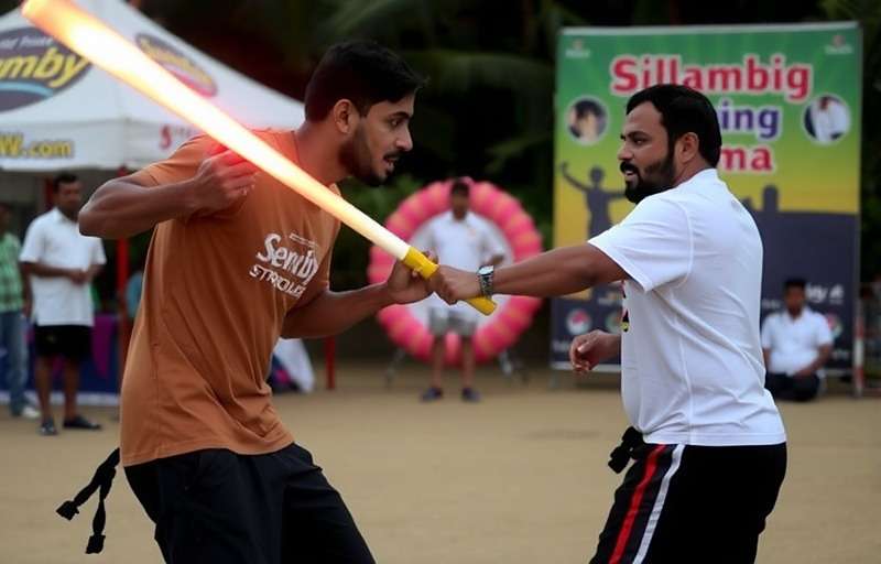 Anise Spectacle Warrior community event in Chennai with players meeting real Silambam masters